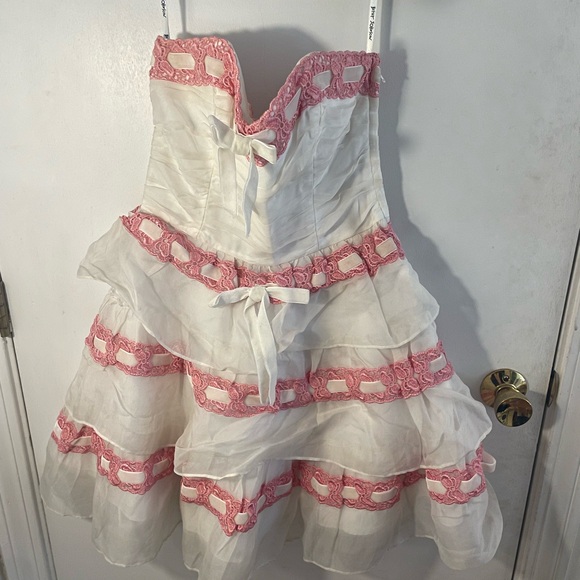 Vintage Betsey Johnson Evening Dress with Pink Trim - Picture 2 of 4